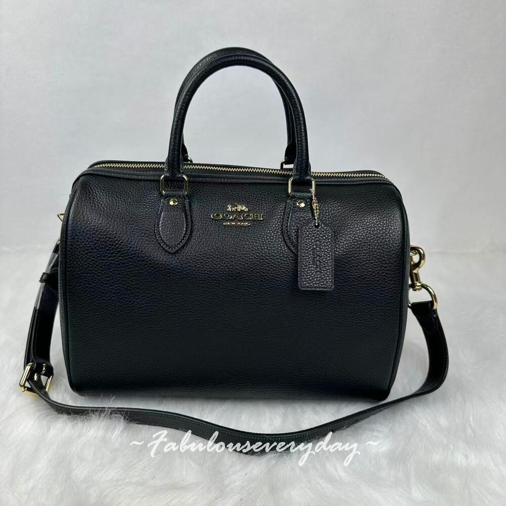Coach Rowan Large Satchel Bag Crossbody In Leather/Gold/Black CES11 NWT